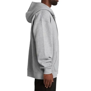 Custom Essentials Hoodie Men's 100% Cotton Oversize Drop Shoulder Full Zip up Hoodie Heavyweight Zip Hoodie for Men - Product Image 2