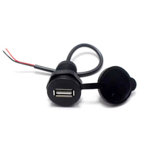 Connecteur de charge USB 2.0 femelle fileté pratique à 2 ou 4 broches avec câble et prise de chargeur USB