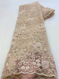 نمط جديد لؤلؤ الأزهار صافي الأرجواني الزيتون الأخضر الأزرق الوردي الزفاف مطرز مطرز بالخرز النسيج الدانتيل - Product Image 4