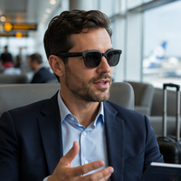 Lunettes intelligentes IA avec caméra 8MP, traduction en temps réel, reconnaissance d'objets, commande vocale tactile, charge magnétique