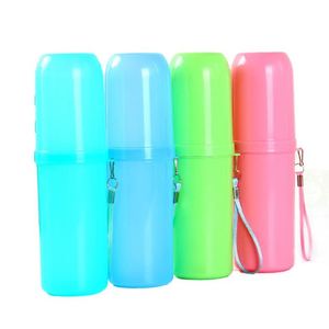 Étui de voyage portable personnalisé en plastique monobloc pour brosse à dents et gobelet de toilette, boîte de rangement pour ensembles de salle de bain - Product Image 1