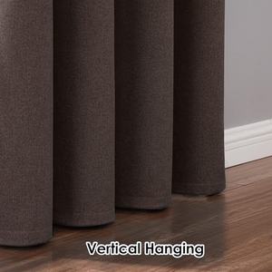 Rideaux occultants thermiques en <span class=keywords><strong>toile</strong></span> <span class=keywords><strong>de</strong></span> <span class=keywords><strong>jute</strong></span> rustique en lin, 2 panneaux, œillets, style américain, ignifuges, toutes saisons - Product Image 4