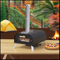 Four à pizza extérieur moderne portable de qualité supérieure pierre à pizza rotative granulés de bois cuit finition enduite de poudre d'acier inoxydable pliable