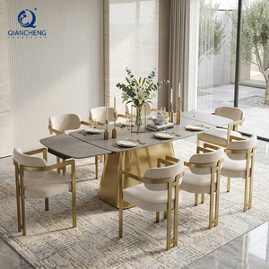 Mesa de Comedor Extensible de Piedra Sinterizada, Estilo Europeo, Elegante, Ahorra Espacio, de 6 a 8 Plazas, para Hogar, Restaurante, Hotel - Product Image 2