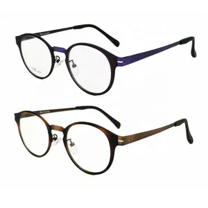 Hohe klassische Pinsel farbe Edelstahl mit TR90 Dekor Rand Vintage die Ellipse Form Brillen rahmen für Damen