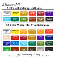 Ensemble de peinture à l'eau Panwenbo, 24 couleurs vibrantes, tubes de 12 ml / 0,4 fl oz, peinture à l'eau pour artistes professionnels