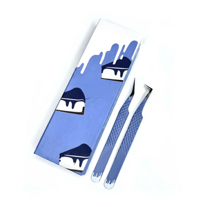 2-Piece Blueberry Eyelash Extension Volume Tweezers Set Precision Pointed Stainless Steel Anti-Static Durable Customizable - Product Image 1