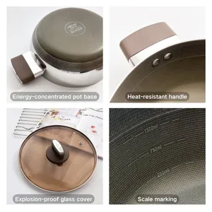 Juego <span class=keywords><strong>de</strong></span> Ollas GETWICK Titanium Shield <span class=keywords><strong>de</strong></span> Doble Asa Antiadherentes para Sopa y Caldos, Multitamaño y Multifuncional - Product Image 3
