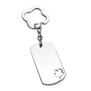 Portachiavi Personalizzato con Logo e Design a Quadrifoglio Rettangolare - Product Image 1