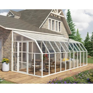 Serre extérieure moderne sur mesure avec pare-soleil rétractable, triangle, double vitrage trempé, double vitrage Low-E - Product Image 2