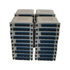 קלטת סוג PLC ספליטר FTTH PLC 1X2 1X4 1X8 1X16 1X32 1X64 SC UPC מודול סוג Lgx סיבים אופטי PLC מפצל אופטי