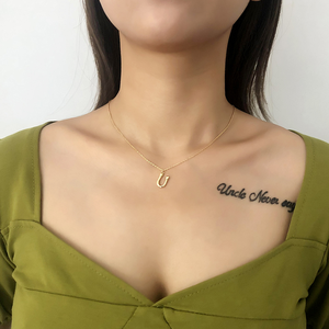 <span class=keywords><strong>Gumus</strong></span> Kolye placcato oro 925 Sterling Silver martellato lettera collana personalizzata personalizzata collana iniziale per le donne - Product Image 2