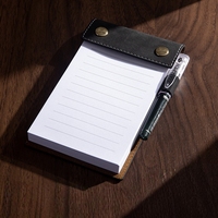 Bloc-notes autocollants en cuir PU personnalisé à déchirure facile avec stylo, papier ligné, fournitures de bureau et scolaires, cadeau promotionnel
