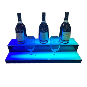 Étagère en acrylique à 2 niveaux avec éclairage LED pour Bar à la maison, présentoir pour bouteilles d'<span class=keywords><strong>alcool</strong></span> - Product Image 5
