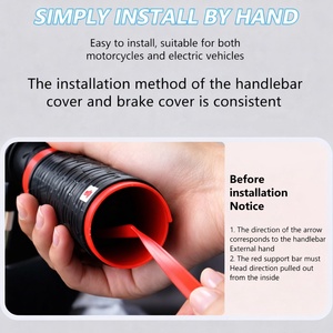 Housse de protection pour poignée de guidon de moto en silicone – Manchon universel auto-rétractable, antidérapant et anti-vibrations – Protège les guidons, Incr - Product Image 1