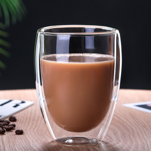 Vaso de Vidrio de 80ml 150ml 250ml 450ml de Doble Pared de Borosilicato Alto con Forma de Huevo para Capuchino, Espresso, Café, Té, Vino y Bebidas - Product Image 5