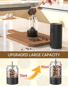 Juego de Molinillos Eléctricos Portátiles de Sal y Pimienta de 95 ml, Económicos, con Batería de Litio - Product Image 5