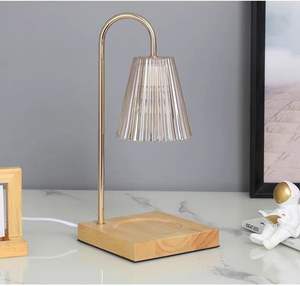 Candelabro de aromaterapia sin llama con cera derretible, regalo para dormitorio y mesita de noche, con temporizador y regulación de intensidad, arte en madera - Product Image 2