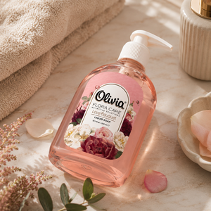Flora Care Love Bouquet pH Balanced <b>Liquid</b> Hand Soap with Panthenol Glycerin and Natural Extracts 300 ml Olivia - Product Image 1