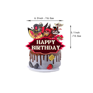 Decoraciones <span class=keywords><strong>de</strong></span> Fiesta <span class=keywords><strong>de</strong></span> Cumpleaños <span class=keywords><strong>de</strong></span> Hazbin Hotel con Diseño <span class=keywords><strong>de</strong></span> Dibujos Animados, Incluyen Guirnalda <span class=keywords><strong>de</strong></span> Feliz Cumpleaños, Globos y Adornos para Pastel, Regalo para Fanáticos del Anime - Product Image 3