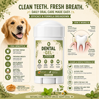 Gel de soin buccal pour animaux de compagnie OEM/ODM, pâte dentaire postbiotique pour chiens et chats, sans brosse, rafraîchisseur d'haleine