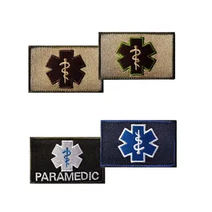 EMT Star of Life pronto soccorso soccorso internazionale ricamo Patch distintivo serpente gancio e distintivi ad anello