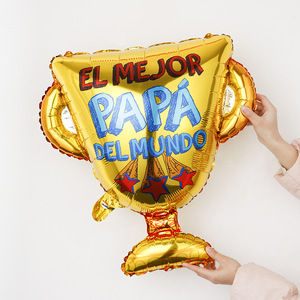 Ballons ronds en aluminium de 18 pouces pour la Fête des Pères, Joyeuse Fête des Pères, Feliz Dia <span class=keywords><strong>Papa</strong></span>, Dad, en espagnol, à l'hélium, pour la décoration de fête, ballons Globo - Product Image 3