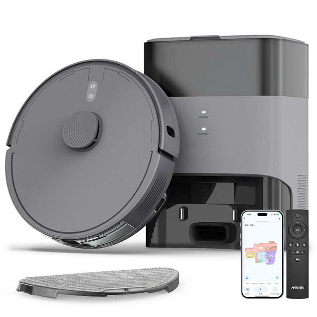 AIRROBO 5500pa Pet Hair Fewer Tangles Carpet Auto-Boosting Suction HEPA Filter App-Controlled Vacuum Clean Self Robot Vacuum