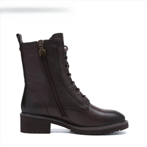 Botines de combate impermeables de tacón grueso para mujer, estilo Martin, color marrón, con cordones, en stock, económicos, para pedidos al por mayor - Product Image 4