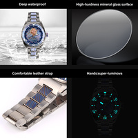 Montre de luxe pour homme à marque privée, mouvement mécanique de précision, acier inoxydable, titane Damas, résistante à l'eau, mouvement ETA