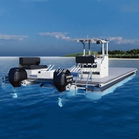 2022 Offre Spéciale nouveau design 2 x moteurs en aluminium ponton bateau catamaran ferry bateau