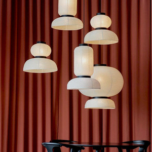 Lustre en papier Xuan de style chinois, luminaire suspendu Wabi Sabi pour salon, salle à manger, chambre à coucher, design moderne - Product Image 5