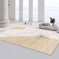 Tapis d'intérieur en fausse laine pelucheuse de grande taille au design abstrait moderne de luxe Épaisseur antidérapante Fabriqué à la machine pour le salon