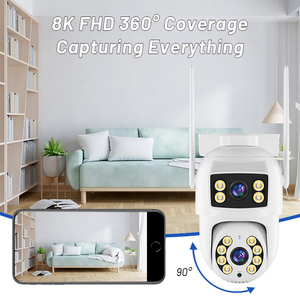 6MP WiFi 돔형 보안 카메라 실외용 3렌즈 <span class=keywords><strong>2</strong></span>화면 양방향 오디오 모션 감지 무선 실내 IP 카메라 - Product Image 5