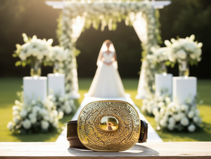 <b>Hat</b> Belt Large Buckle PU Leather <b>Wedding</b> Accessory Adult Size HBL14304 - Product Image 2