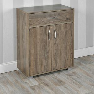 Wood Grain Small <strong>2</strong> Door 1 <strong>Drawer</strong> Living Room Sideboard Wooden <strong>Storage</strong> Cabinet <strong>Unit</strong> - Product Image 6