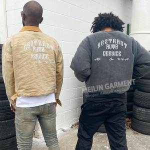 Blousons Bomber Zippés Personnalisés Effet Délavé Acide pour Hommes – Modèle Designer Vintage d'Extérieur sur Mesure - Product Image 3