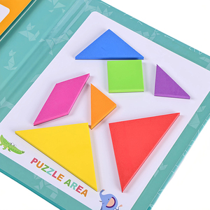 Jeu de <span class=keywords><strong>puzzle</strong></span> Tangram classique avec tableau magnétique souple, outil d'apprentissage DIY, <span class=keywords><strong>puzzle</strong></span> magnétique pour enfants - Product Image 4