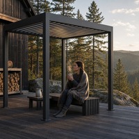 Pergola moderne en aluminium à lames orientables, motorisée, étanche, 4x6m, 4x8m, 6x4m, 8x4m