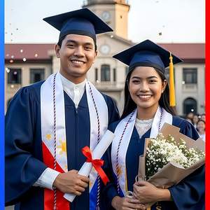 Estolas y Cordones de Honor Personalizados Ecológicos con Banderas de Filipinas para Hombres y Mujeres - Product Image 5