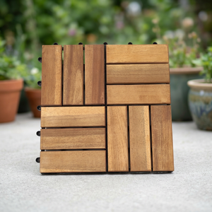 Baldosas de Madera y Plástico Compuesto para Terraza, Diseño Moderno, Encajables, 30x30cm, para Patio, Balcón, Jardín, Fácil Instalación, Impermeables - Product Image 2