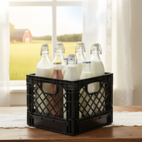 Caisse en plastique robuste empilable de 16QT pour le stockage agricole ventilé, vente en gros, fournisseur d'usine