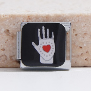 ขายส่งสร้อยข้อมือชาร์มสแตนเลสกันน้ำสไตล์อิตาลี รูปพระจันทร์สีเงิน - Product Image 4