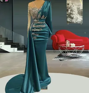 Nouveau élégant femmes paillettes Tutu jupe bal robe de soirée robe robe robes de soirée bleu cape manches robes de soirée