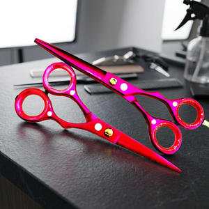 ASAP 2026 Ciseaux de barbier professionnels en acier poudré de 6 pouces, à manche long, pour droitiers, 30 dents, écologiques, logo personnalisé - Product Image 1