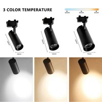 Projecteur de plafond rotatif COB de musée commercial à intensité variable 7w 12w 18w 30w lampe de tache mobile réglable a mené la lumière de voie