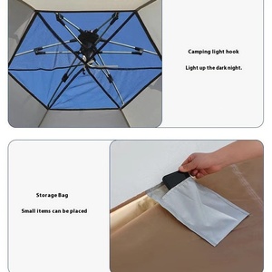 Tenda Esagonale Portatile da Esterno, Set Completo di Attrezzatura, Tenda da <span class=keywords><strong>Campeggio</strong></span> Automatica in Tessuto Oxford Rinforzato per Campeggiatori - Product Image 3