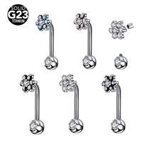 Getta Christina Vertical Hood VCH Piercing Jewelry 14G 11mm Barbell Cubic Zirconia Rings for Genitals Titanium Body Jewelry