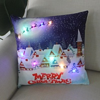 Offre Spéciale LED noël Cartoon coussin père noël Elk taie d'oreiller housse de coussin souple