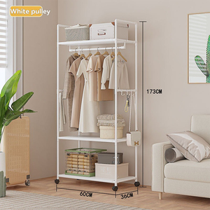 Floor-standing <strong>Simple</strong> Multifunctional Carbon Steel Eco Friendly <strong>Modern</strong> Coat Rack Storage <strong>Shelf</strong> Household Dormitory Clothes - Product Image 4